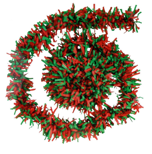 Tissue Fringe Garland - Red and Green