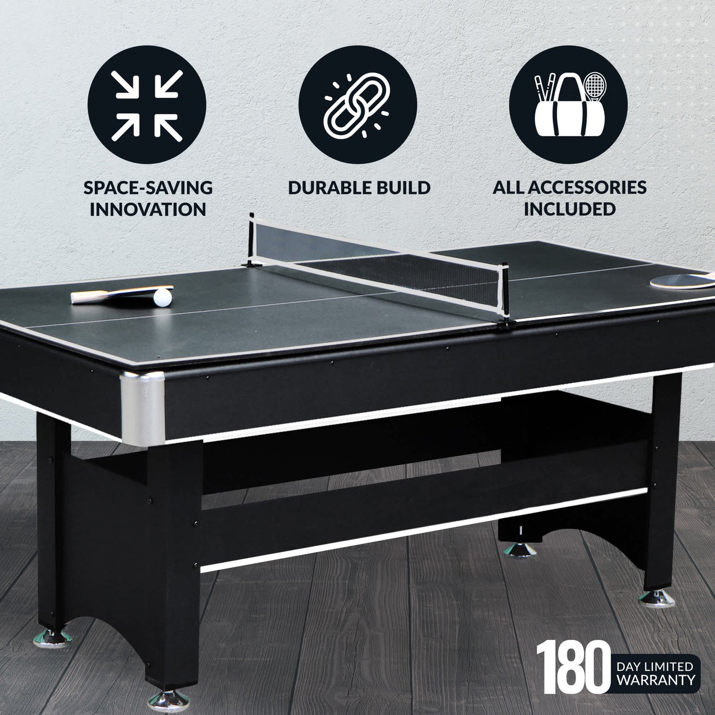 Hathaway Spartan 6-ft Pool Table with Table Tennis Top