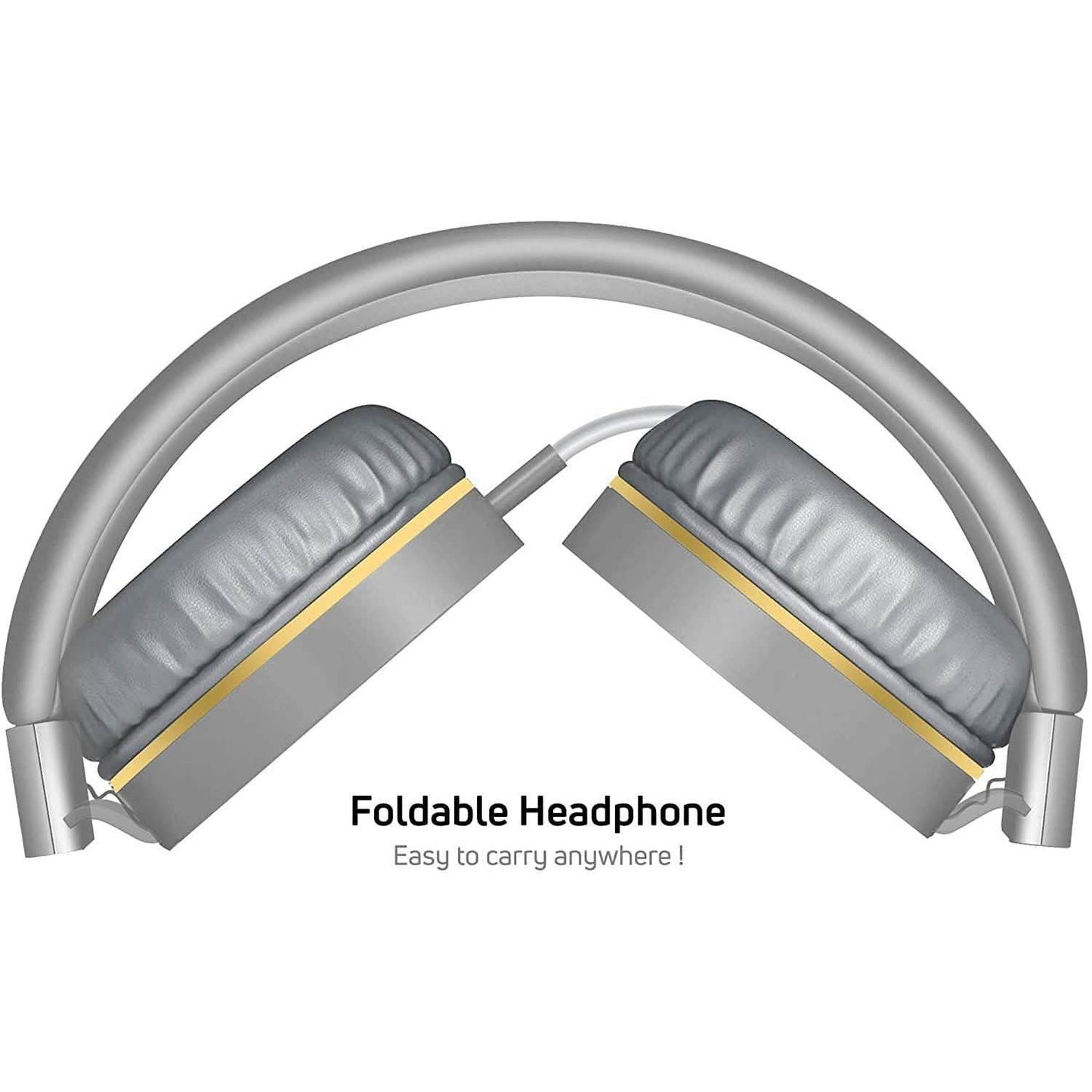 On-Ear Headphones with Built-in Mic, Portable Audio Headset with Adjustable Headband