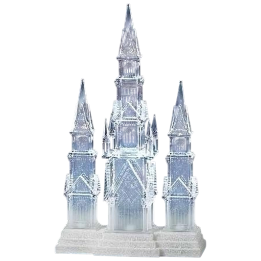 Lighted Three Tower Church Waterglobe