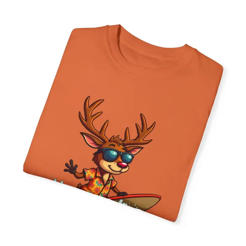 Ocean State Styles CozyWave T Shirt Surfing Reindeer Tee