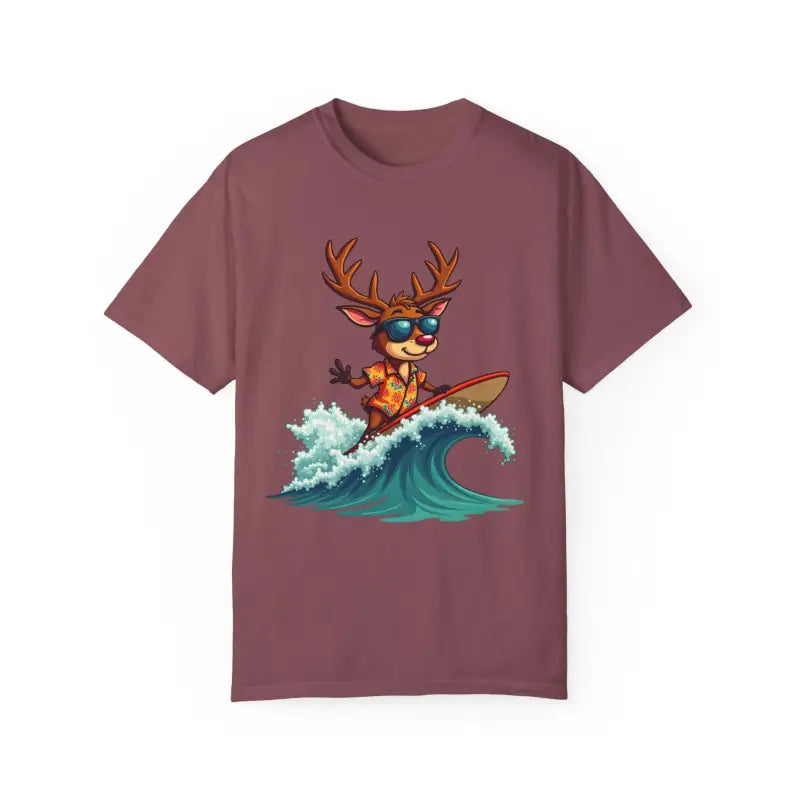 Ocean State Styles CozyWave T Shirt Surfing Reindeer Tee