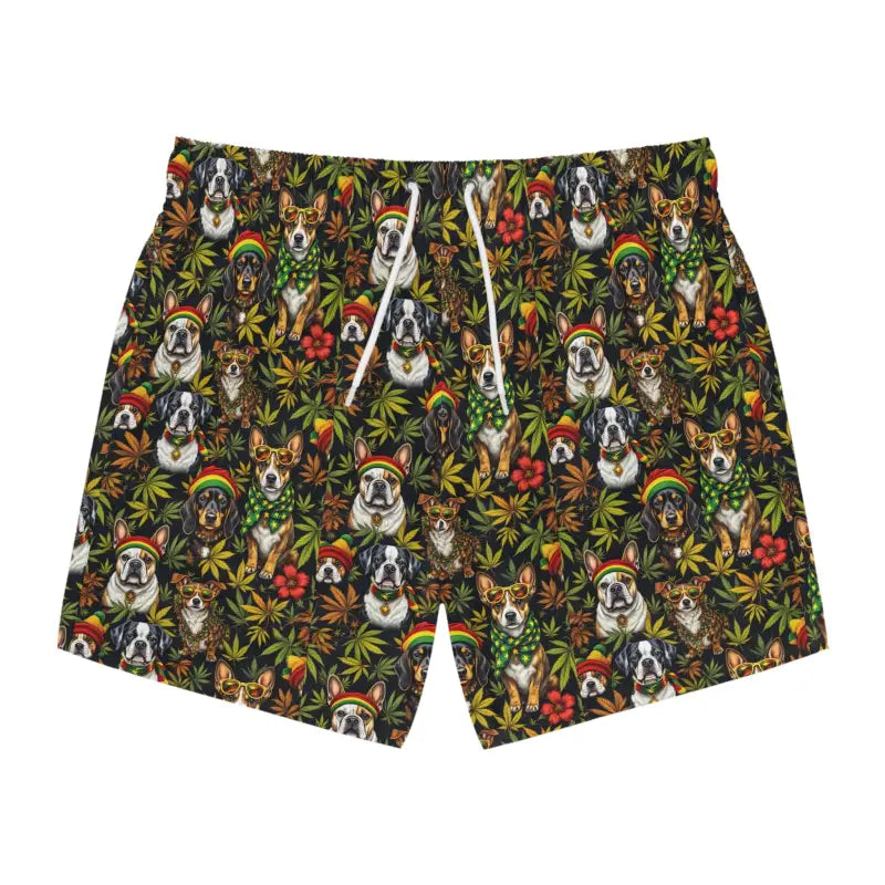 Ocean State Styles Mens Paw Print Dog Themed Swim Trunks