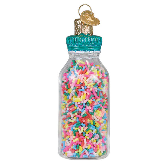 Jar Of Sprinkles Glass Ornament