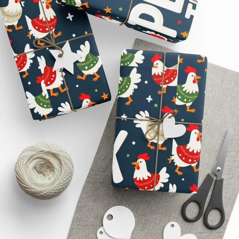 Ocean State Styles Wrapping Paper Peck The Halls Chicken