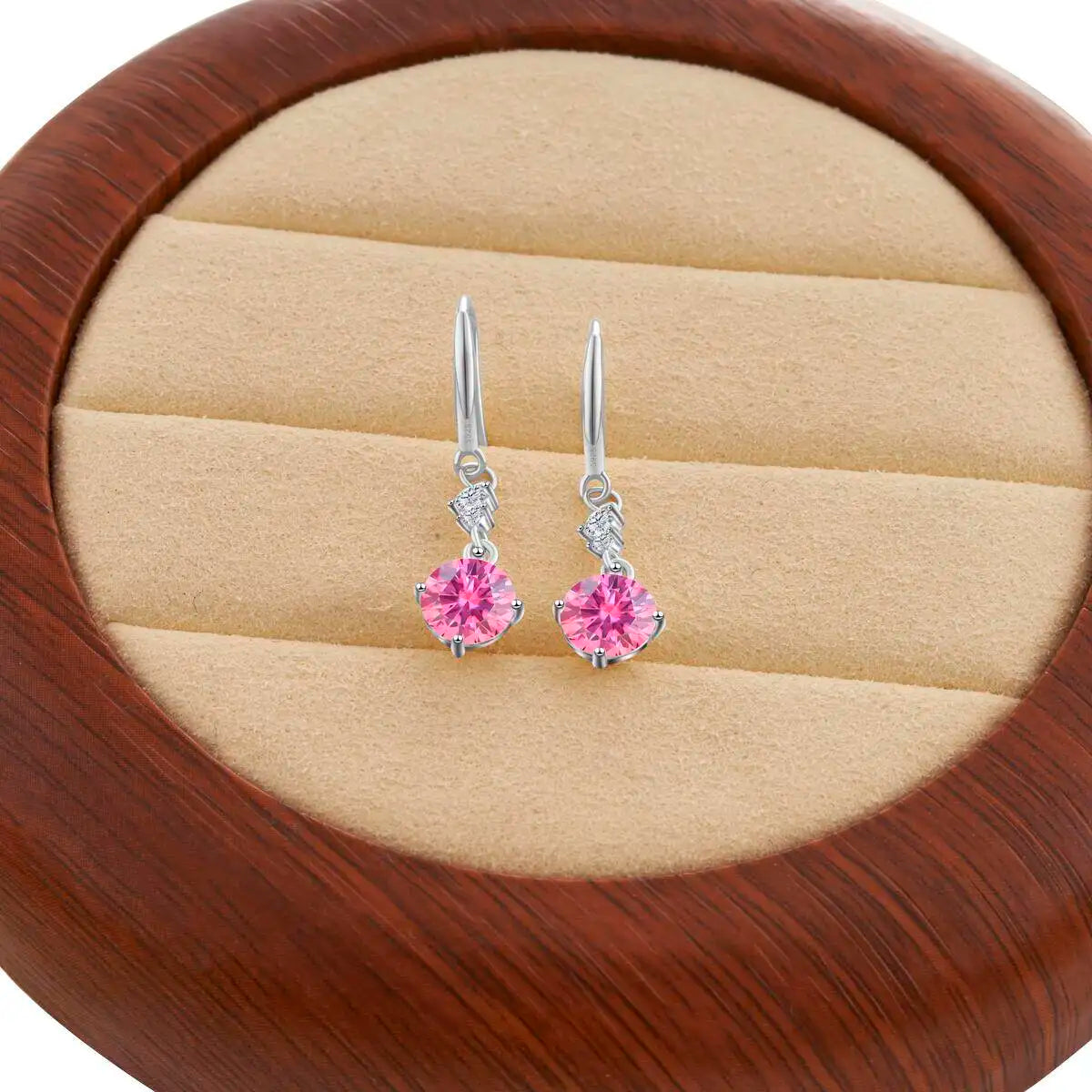 Moissanite Earrings 925 Sterling Silver White Gold Plated Hypoallergenic Studs