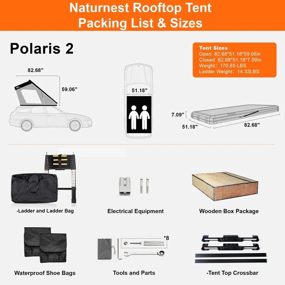 Naturnest Polaris 2 Triangle Roof Top Tent
