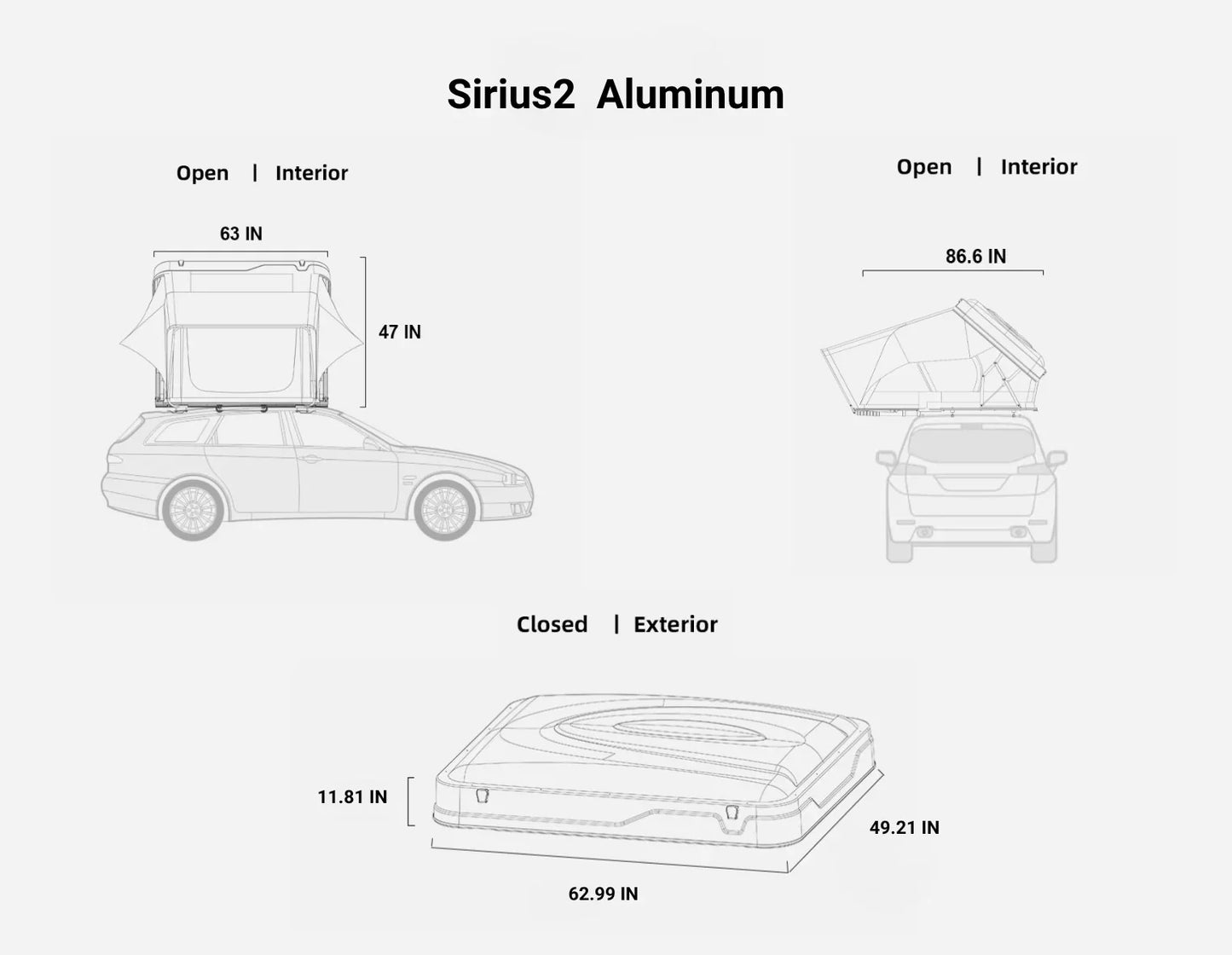 Naturnest Sirius 2 Aluminum Roof Top Tent