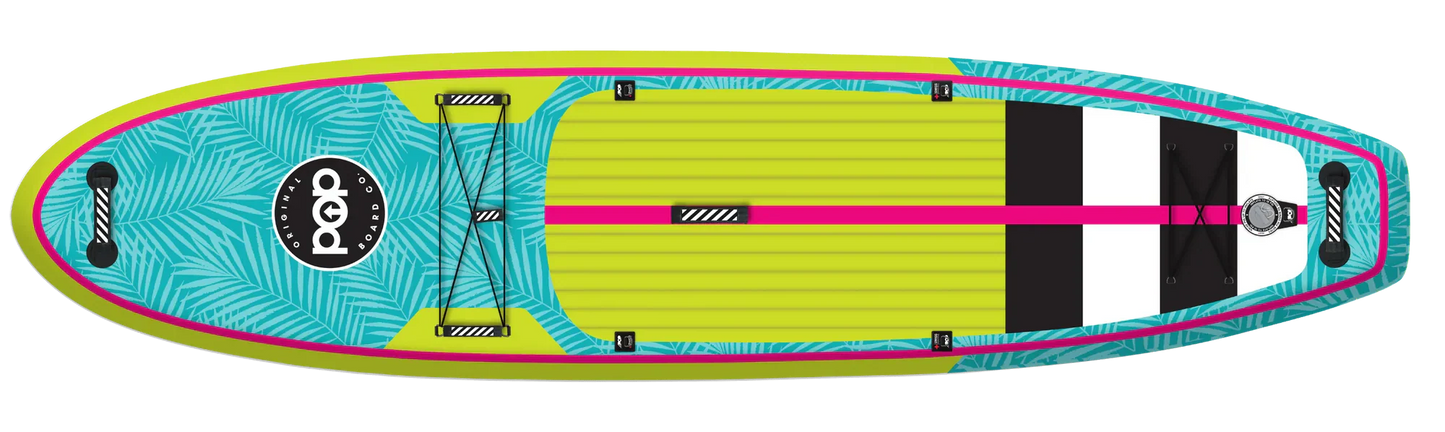 Pop Board Co 11'0" Yacht Hopper Inflatable Touring Paddle board SUP - Neon