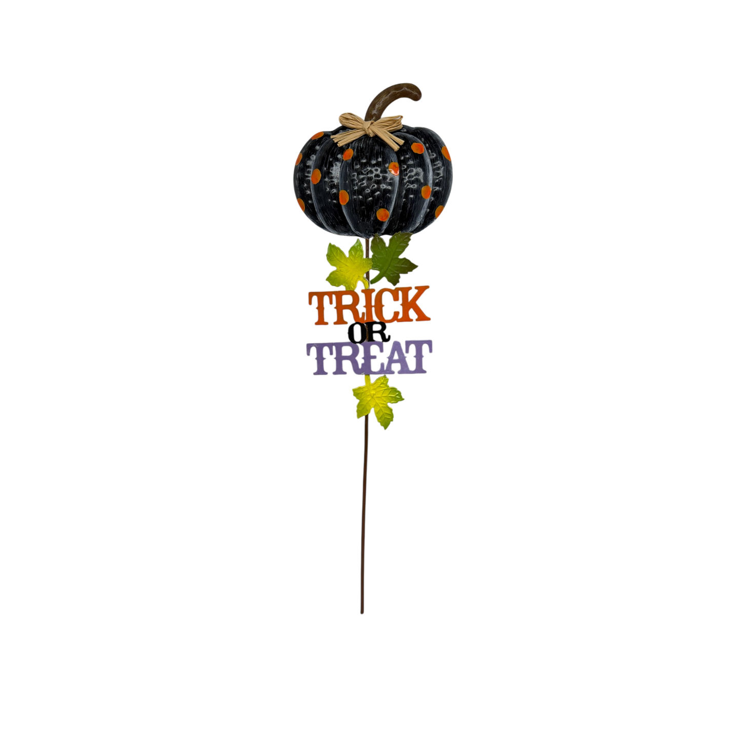 Trick Or Treat Black  Pumpkin Garden Stake