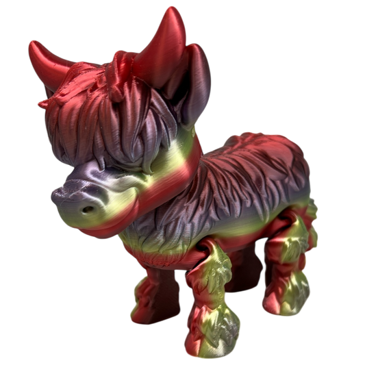 Sweetheart Highland Cow  - Rainbow Color