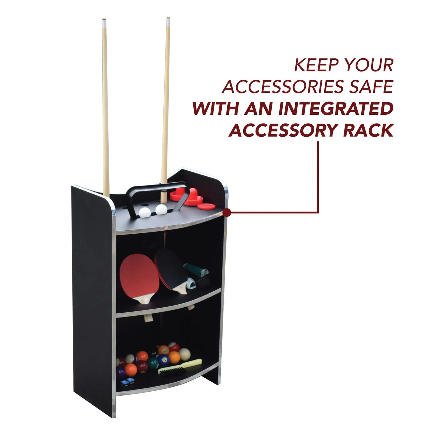 Hathaway Triple Threat 6-ft Air Hockey 3-in-1 Rotating Multi-Game Table and Cabinet