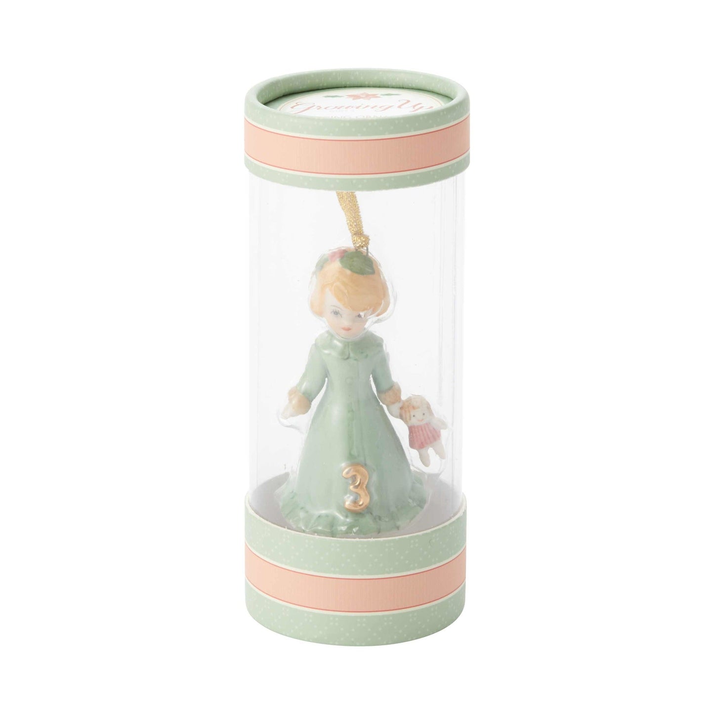 Growing Up Girl Ornament - Brunette Babies 1st
