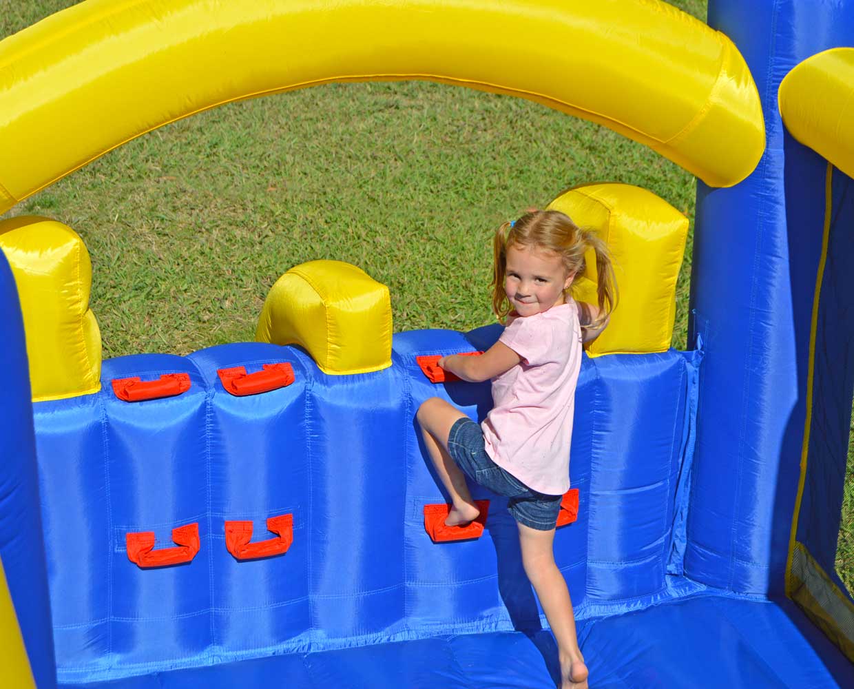 Island Hopper Racing Slide and Slam Bounce House