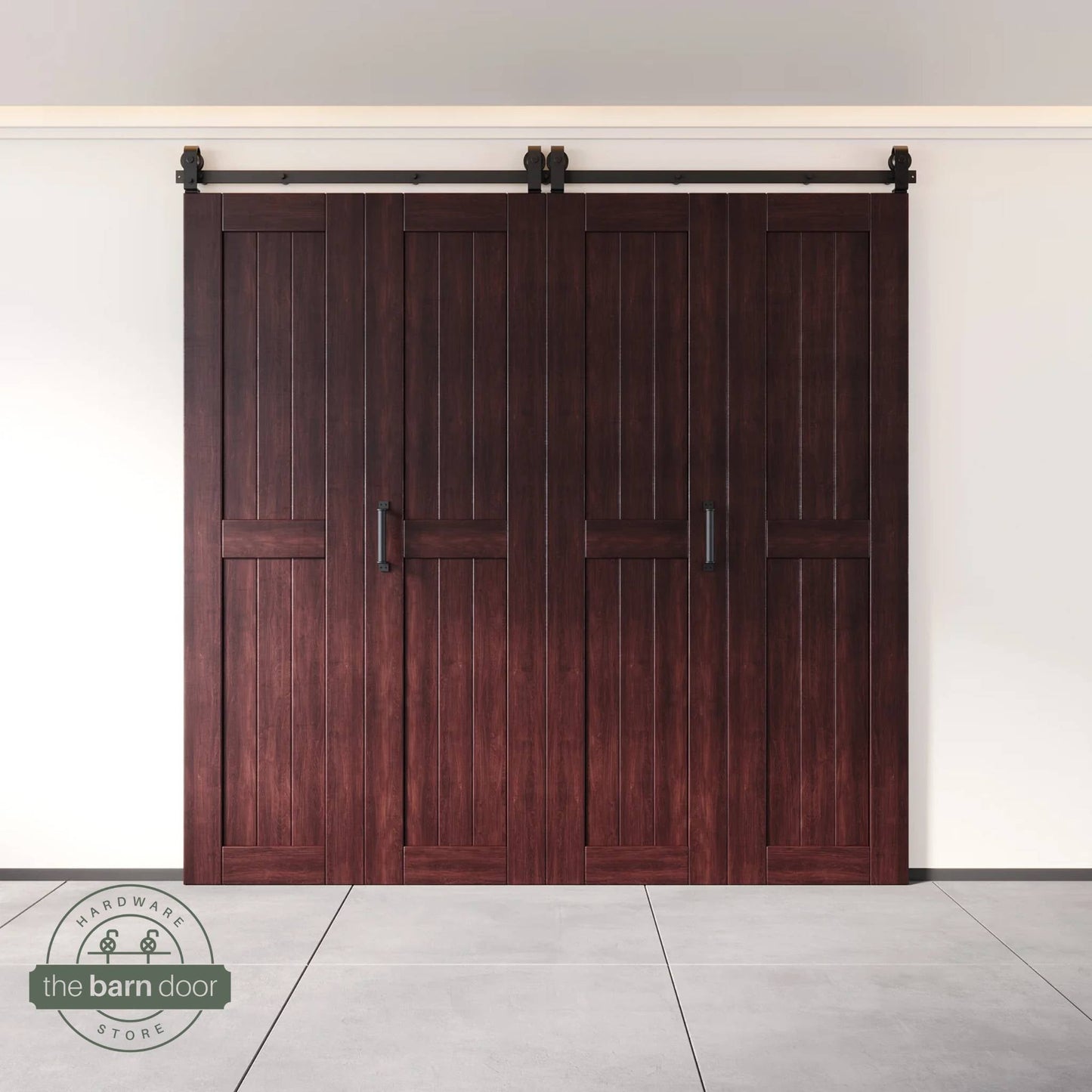 4-Door Bifold Barn Door Kit | Black Hardware