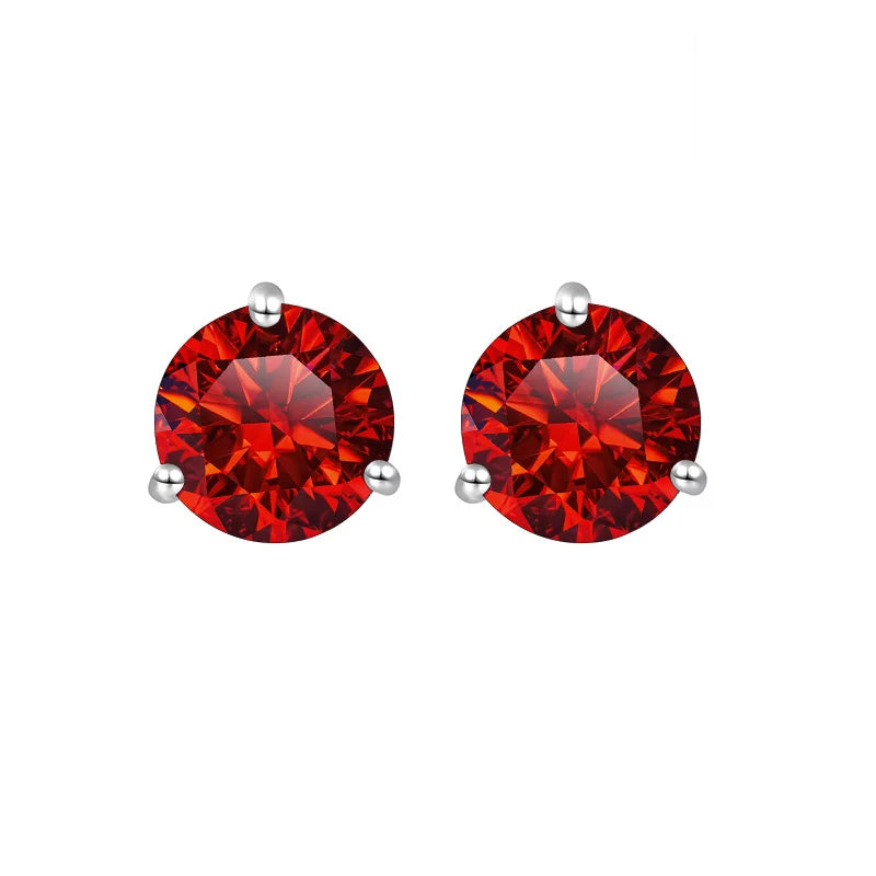 925 Sterling Silver Moissanite Stud Earrings 0.5CT 1CT Women Classic
