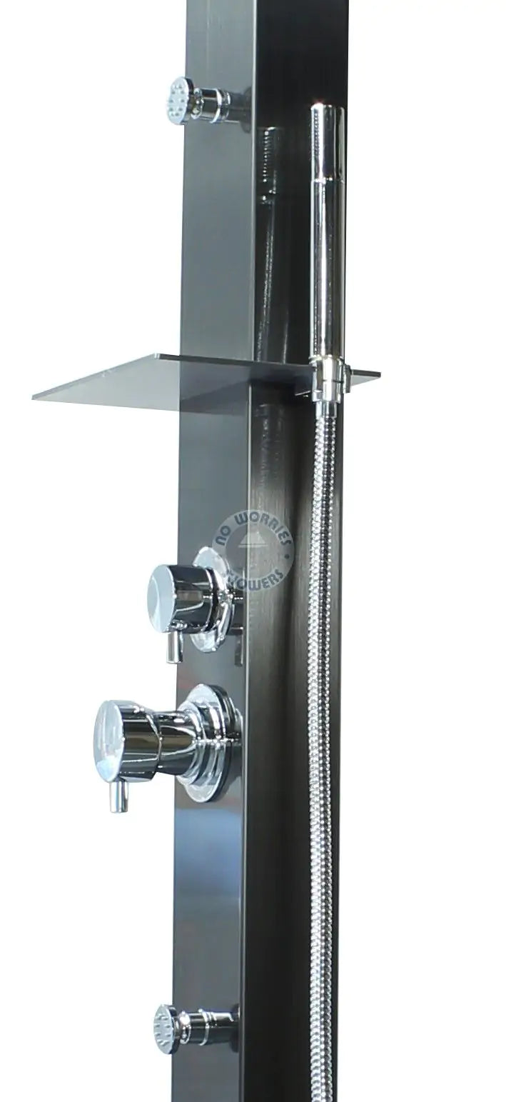 No Worries Showers Reno Black ADA 316L Marine Grade Stainless Steel Outdoor Pool Shower Rinse Off Shower