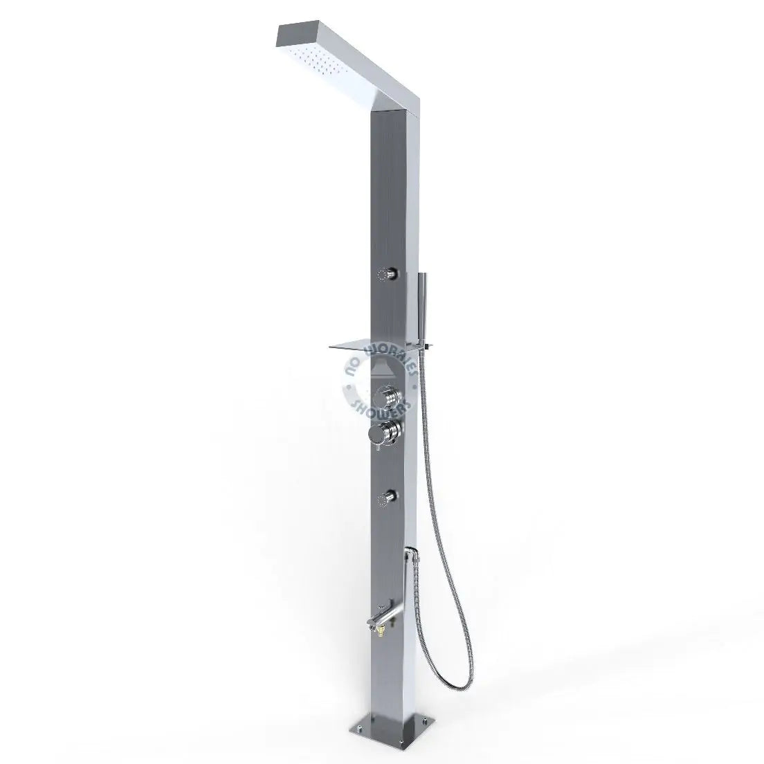 No Worries Showers Reno Silver ADA 316L Marine Grade Stainless Steel Outdoor Pool Shower Rinse-Off Shower