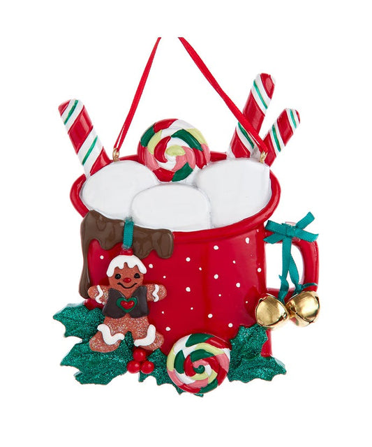 Cocoa Mug With Marshmallows Ornament - Family of 3
