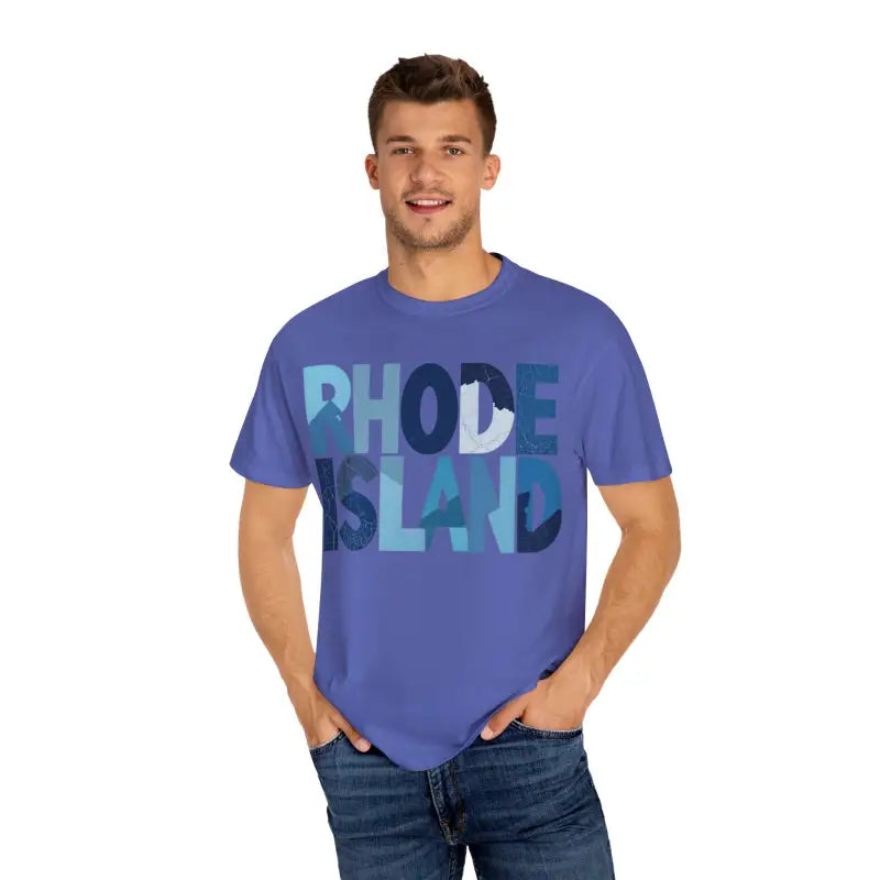 Ocean State Styles Rhode Island Unisex Garment Dyed T Shirt