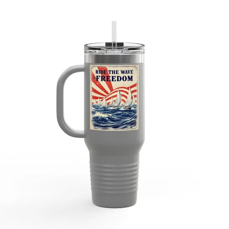 Ocean State Styles Travel Mug Ride The Wave Of Freedom 40oz