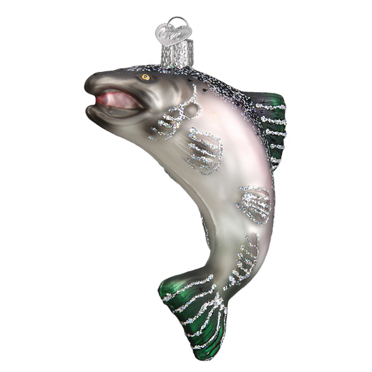 King Salmon Glass Ornament