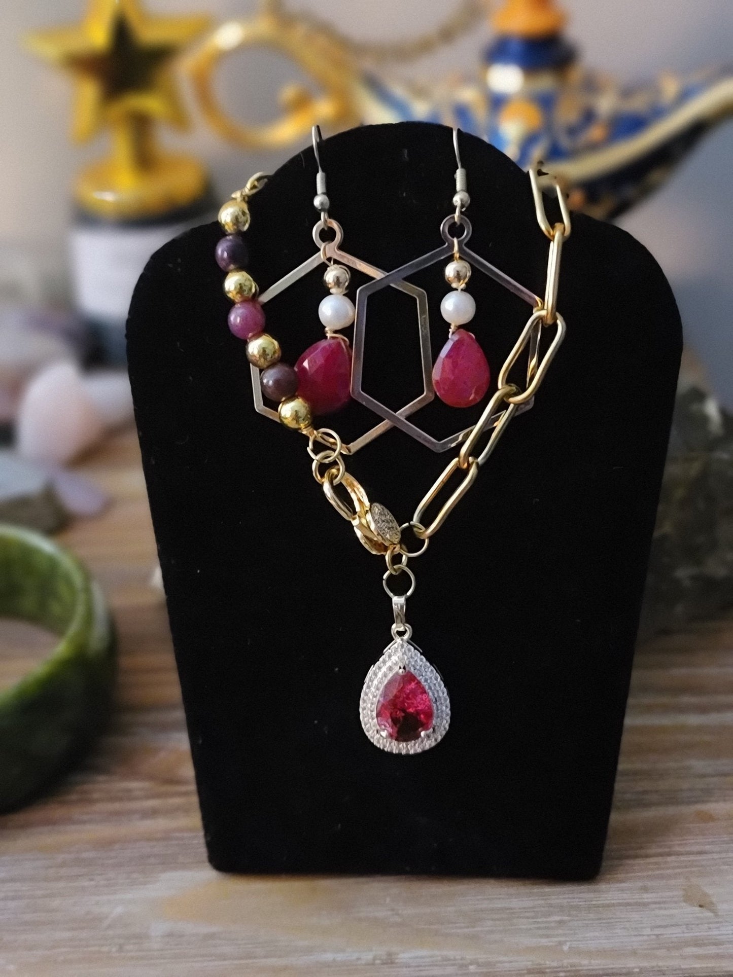 Ruby Chain Link Bracelet