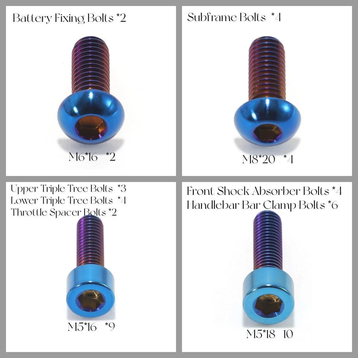 Titanium Complete Screws Bolts For SUR RON Light Bee X