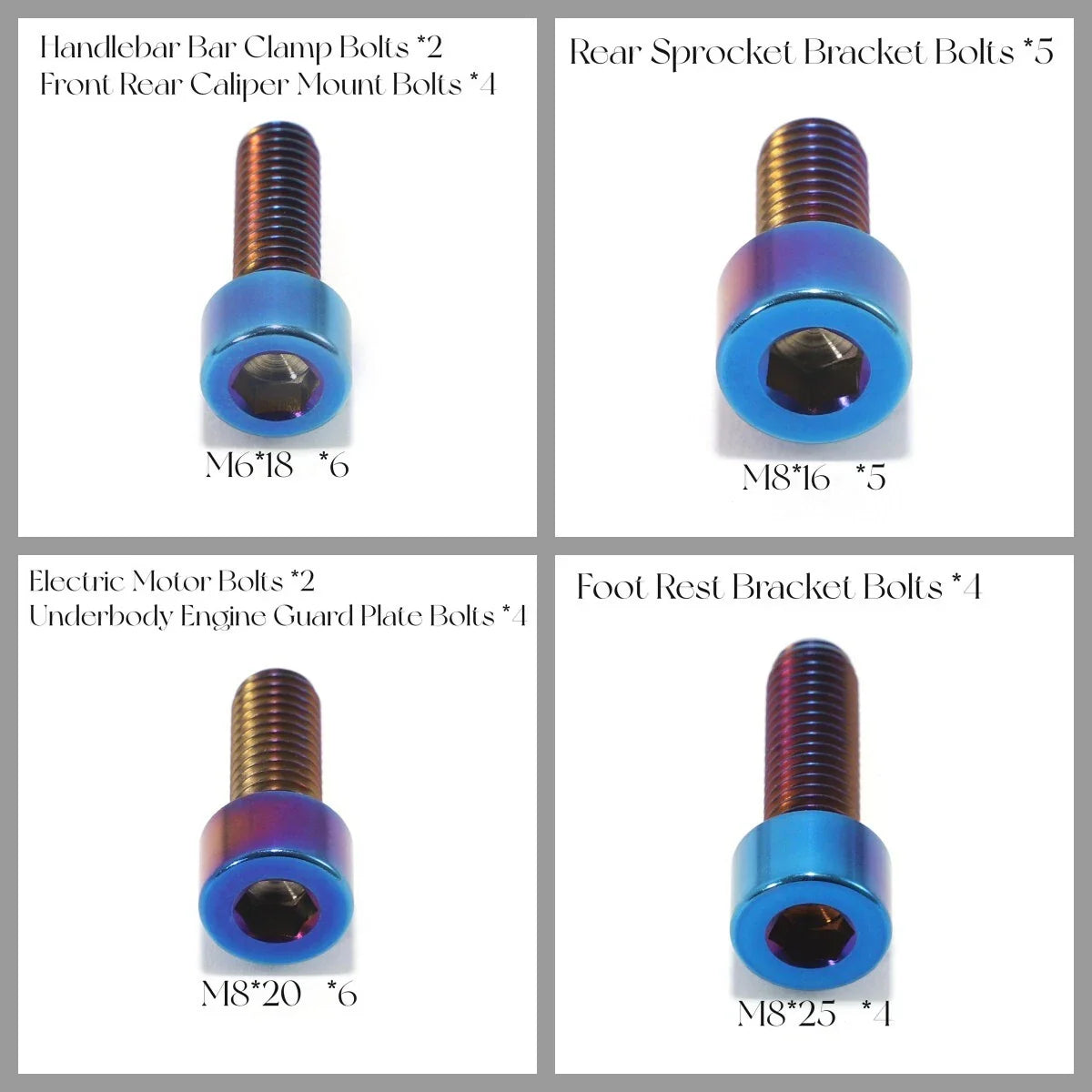 Titanium Complete Screws Bolts For SUR RON Light Bee X