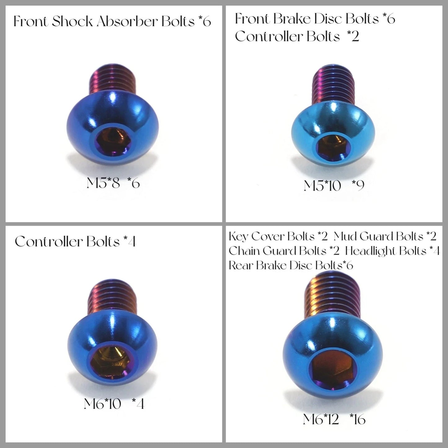 Titanium Complete Screws Bolts For SUR RON Light Bee X