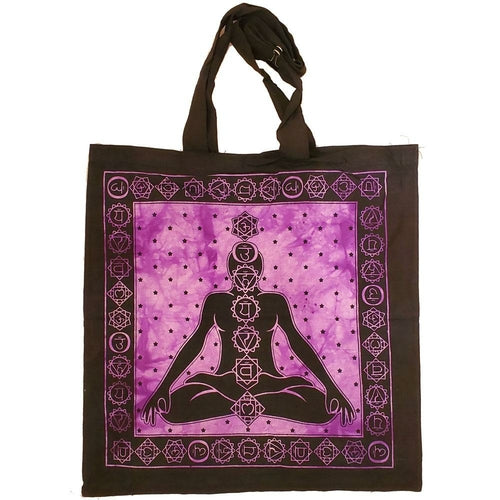 Seven Chakra Tie Dye Canvas Tote Bag For Yoga Gifts