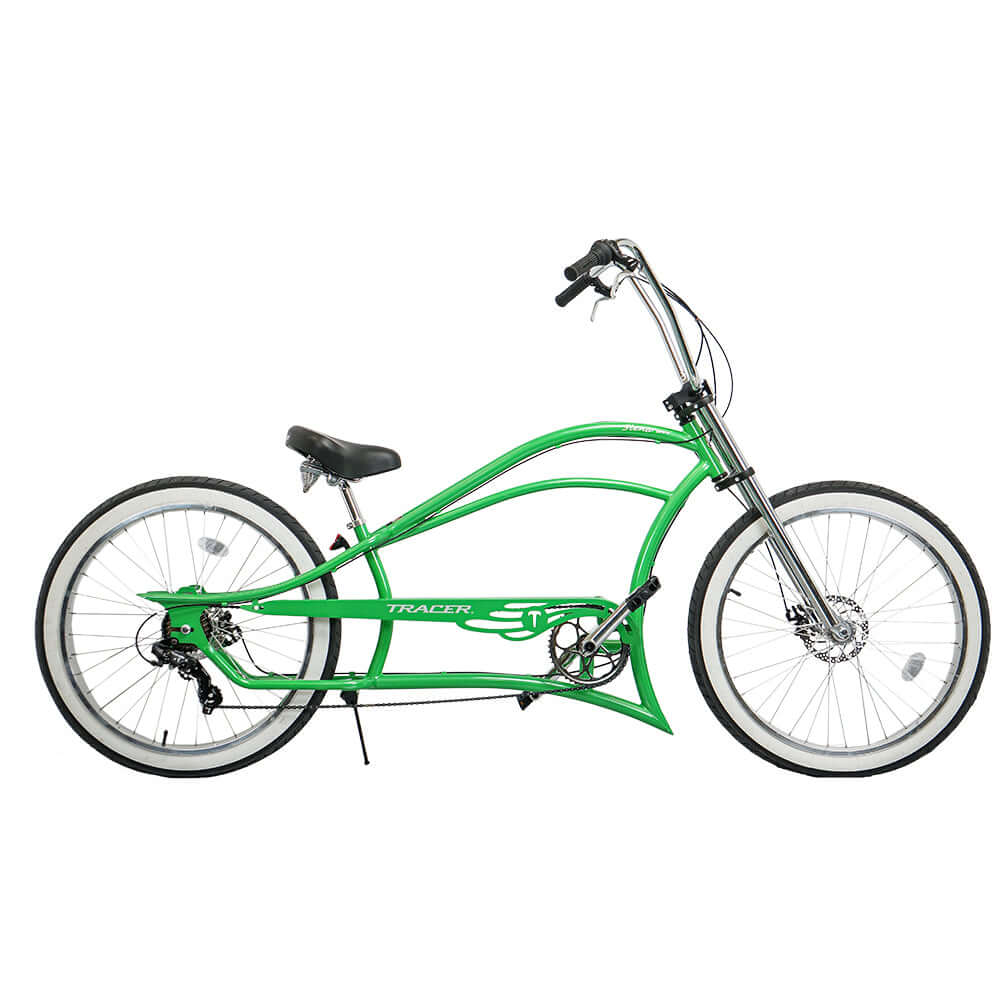 Tracer Siena GT 26'' Chopper Stretch Cruiser Fat Tire Bike Oversized Frame, Hi-rise Handlebar in 1 Speed/7 Speed