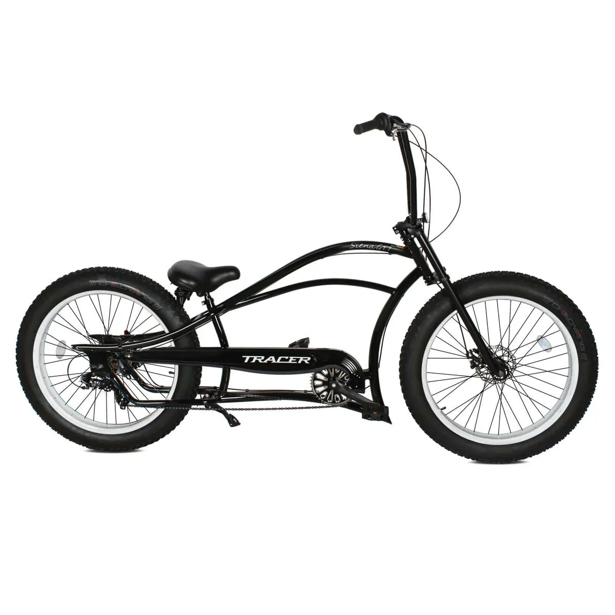 Tracer Siena GT 26'' Chopper Stretch Cruiser Fat Tire Bike Oversized Frame, Hi-rise Handlebar in 1 Speed/7 Speed
