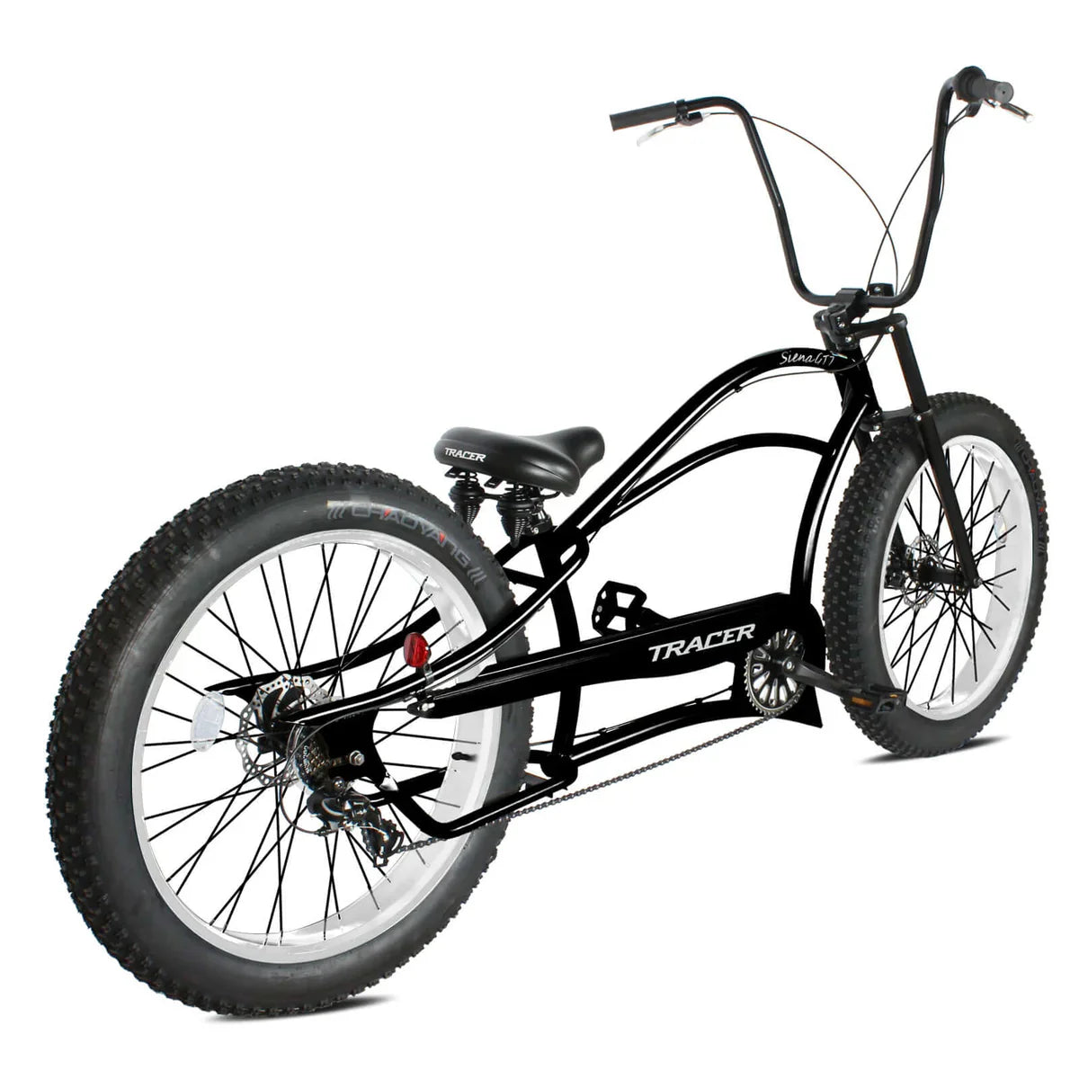 Tracer Siena GT 26'' Chopper Stretch Cruiser Fat Tire Bike Oversized Frame, Hi-rise Handlebar in 1 Speed/7 Speed