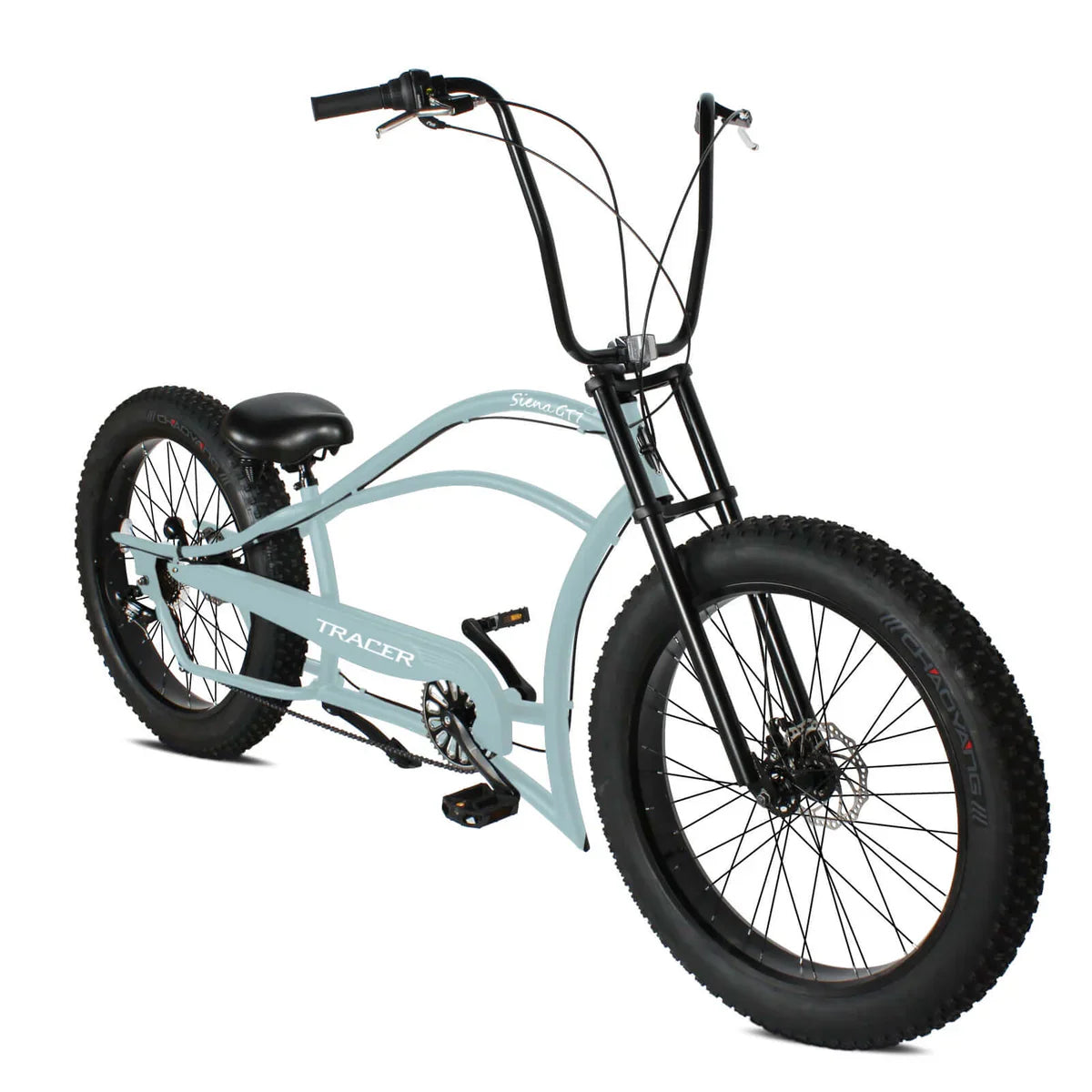 Tracer Siena GT 26'' Chopper Stretch Cruiser Fat Tire Bike Oversized Frame, Hi-rise Handlebar in 1 Speed/7 Speed