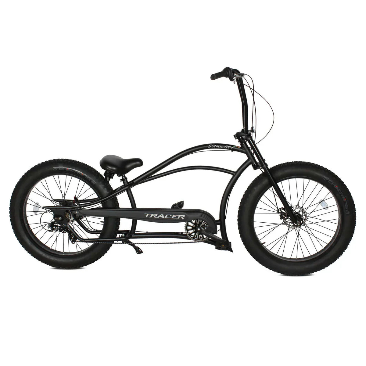 Tracer Siena GT 26'' Chopper Stretch Cruiser Fat Tire Bike Oversized Frame, Hi-rise Handlebar in 1 Speed/7 Speed