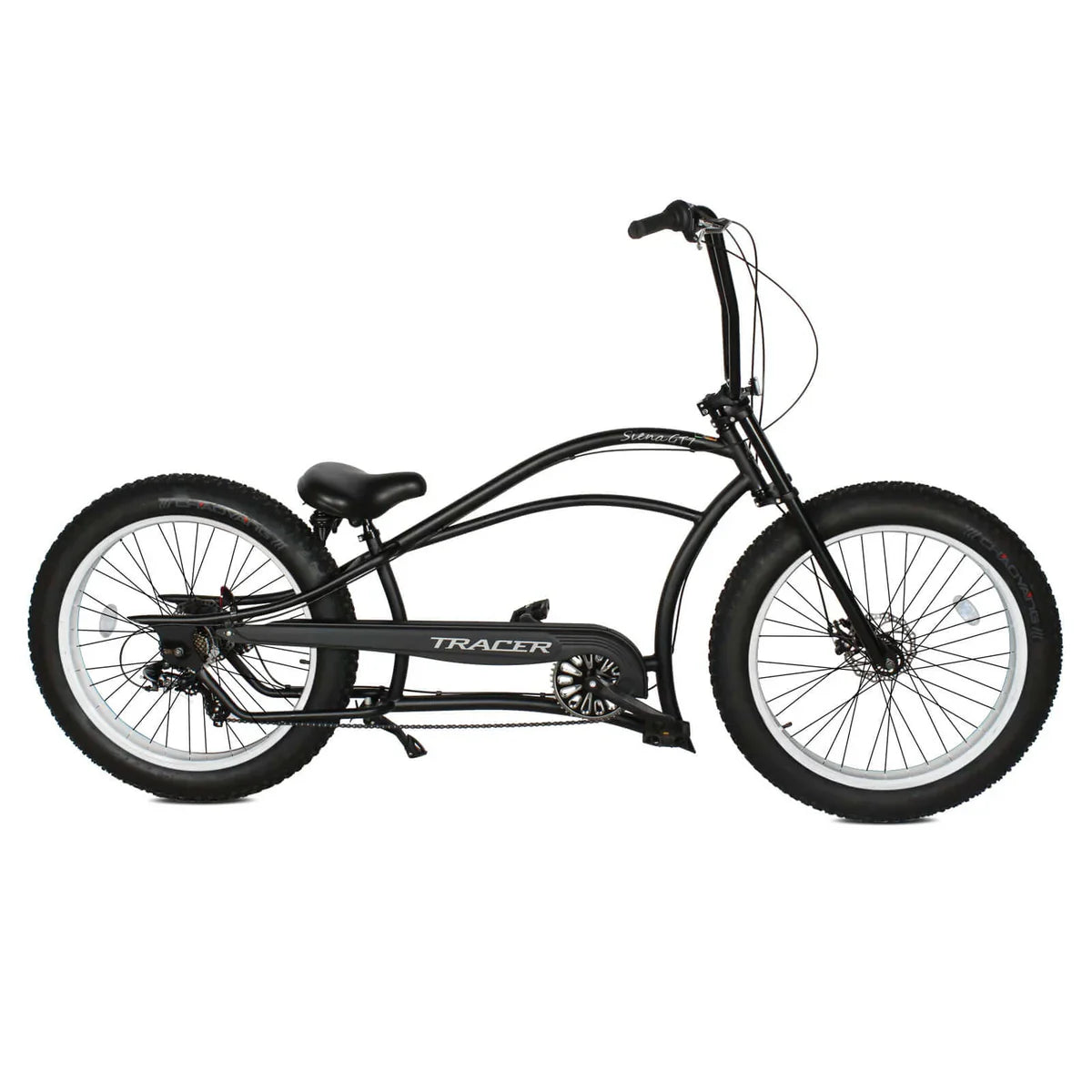 Tracer Siena GT 26'' Chopper Stretch Cruiser Fat Tire Bike Oversized Frame, Hi-rise Handlebar in 1 Speed/7 Speed