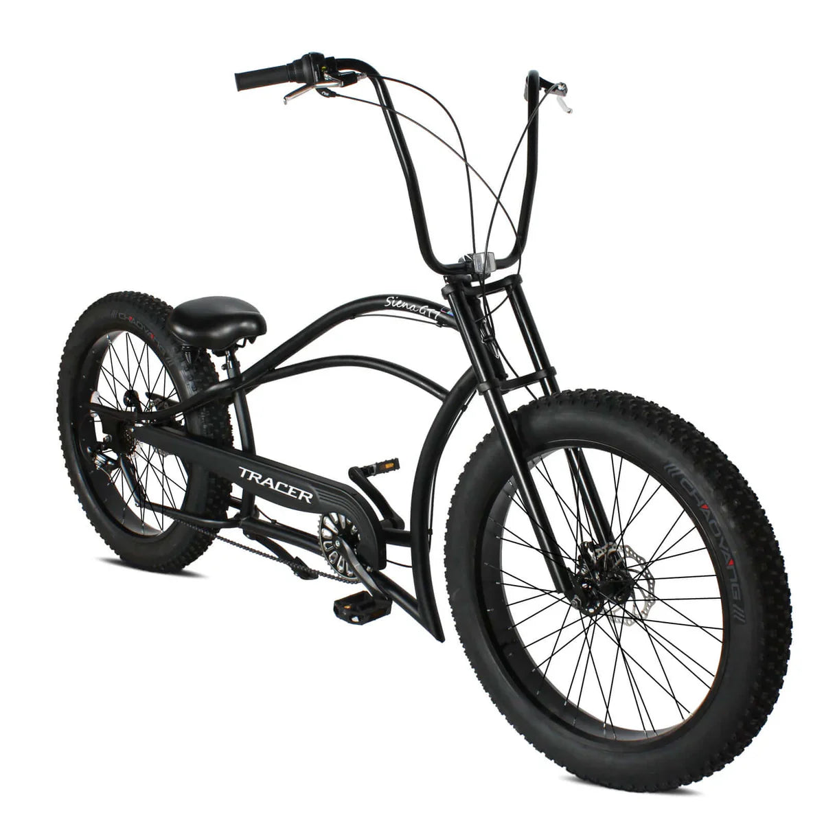 Tracer Siena GT 26'' Chopper Stretch Cruiser Fat Tire Bike Oversized Frame, Hi-rise Handlebar in 1 Speed/7 Speed