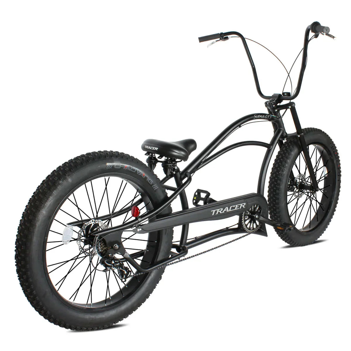 Tracer Siena GT 26'' Chopper Stretch Cruiser Fat Tire Bike Oversized Frame, Hi-rise Handlebar in 1 Speed/7 Speed
