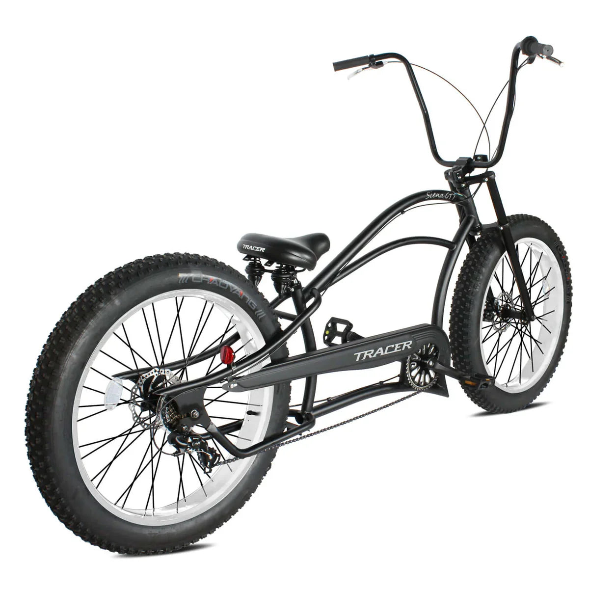 Tracer Siena GT 26'' Chopper Stretch Cruiser Fat Tire Bike Oversized Frame, Hi-rise Handlebar in 1 Speed/7 Speed