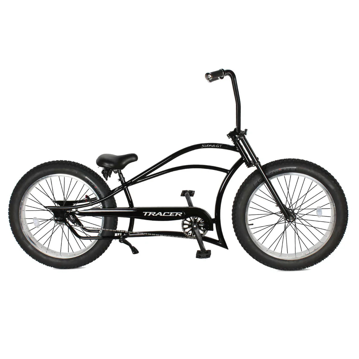 Tracer Siena GT 26'' Chopper Stretch Cruiser Fat Tire Bike Oversized Frame, Hi-rise Handlebar in 1 Speed/7 Speed