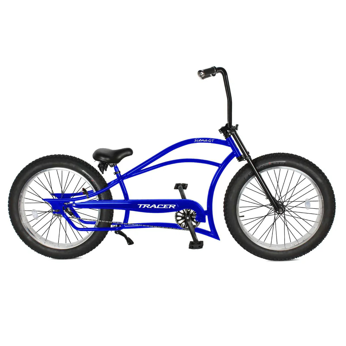 Tracer Siena GT 26'' Chopper Stretch Cruiser Fat Tire Bike Oversized Frame, Hi-rise Handlebar in 1 Speed/7 Speed