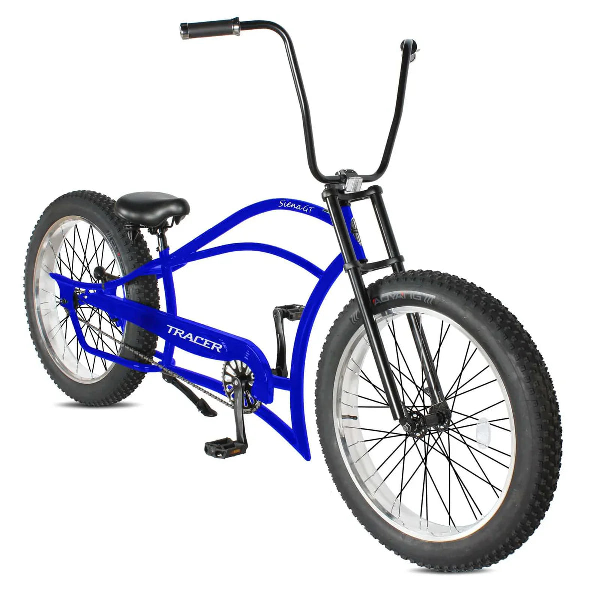 Tracer Siena GT 26'' Chopper Stretch Cruiser Fat Tire Bike Oversized Frame, Hi-rise Handlebar in 1 Speed/7 Speed