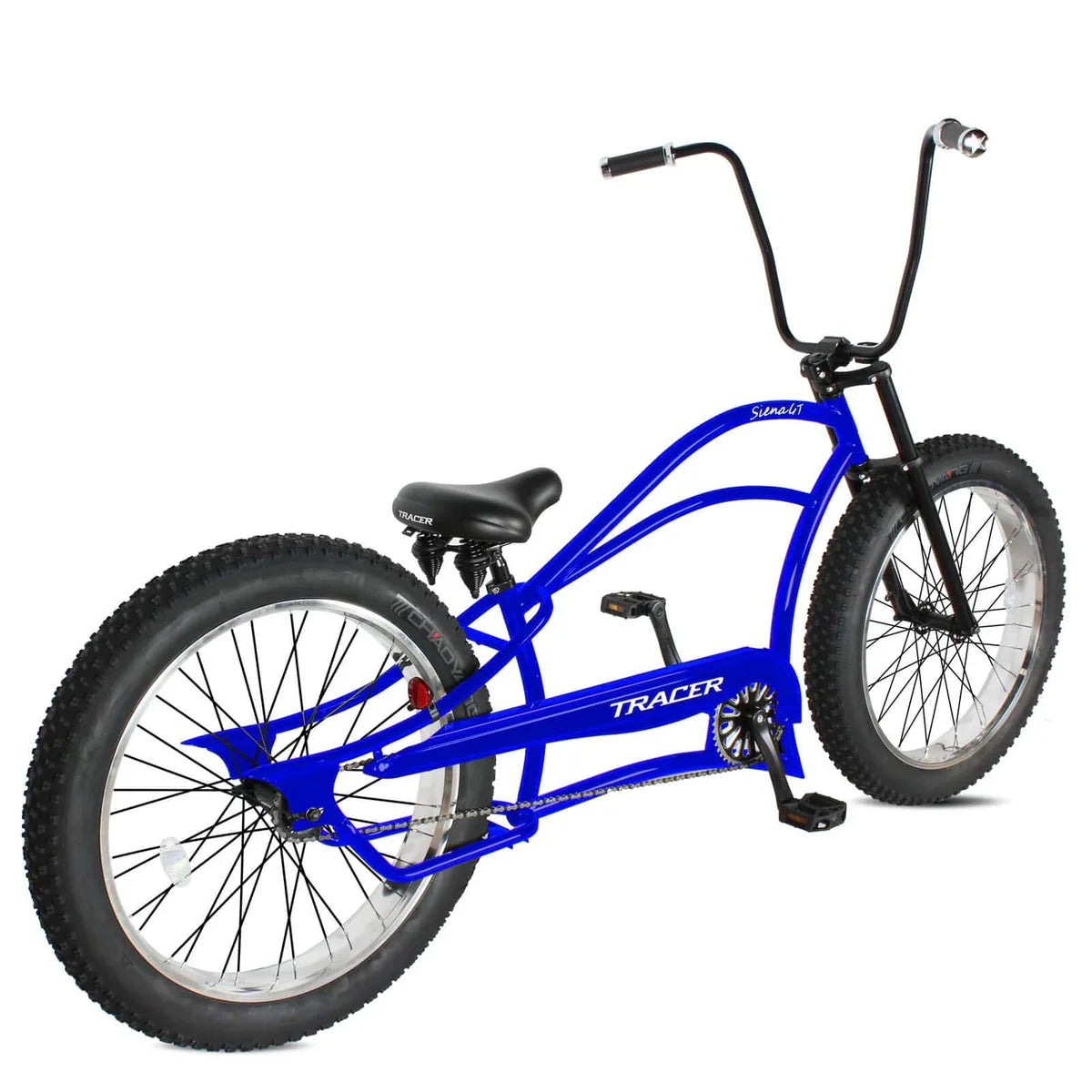 Tracer Siena GT 26'' Chopper Stretch Cruiser Fat Tire Bike Oversized Frame, Hi-rise Handlebar in 1 Speed/7 Speed