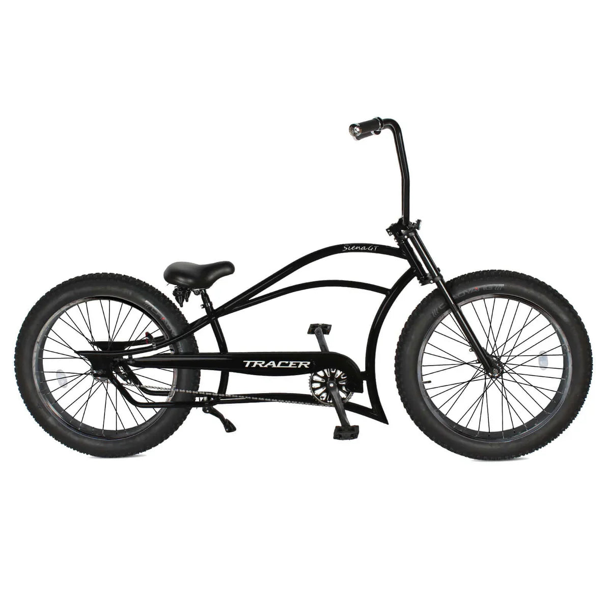Tracer Siena GT 26'' Chopper Stretch Cruiser Fat Tire Bike Oversized Frame, Hi-rise Handlebar in 1 Speed/7 Speed