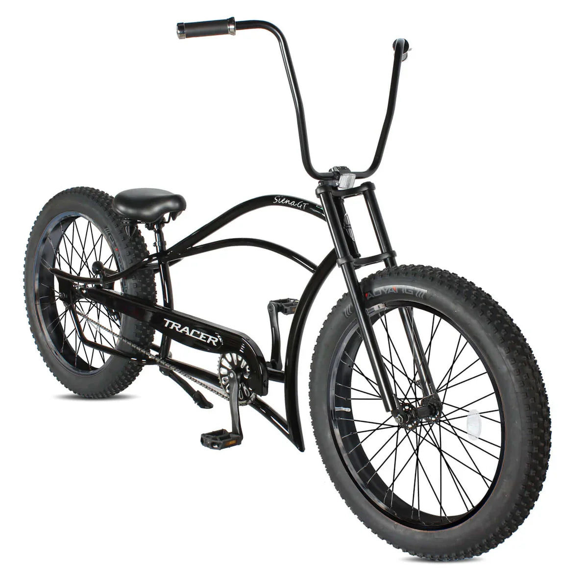 Tracer Siena GT 26'' Chopper Stretch Cruiser Fat Tire Bike Oversized Frame, Hi-rise Handlebar in 1 Speed/7 Speed