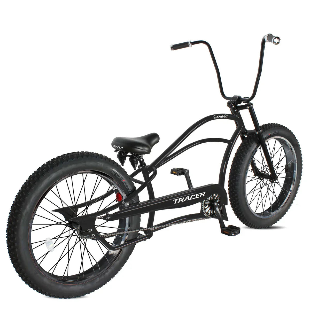 Tracer Siena GT 26'' Chopper Stretch Cruiser Fat Tire Bike Oversized Frame, Hi-rise Handlebar in 1 Speed/7 Speed