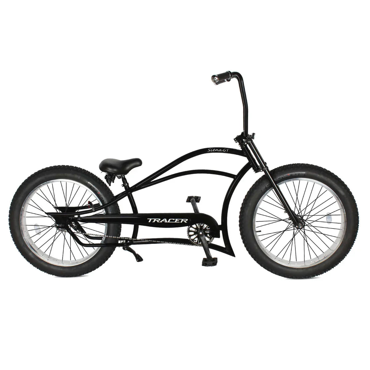 Tracer Siena GT 26'' Chopper Stretch Cruiser Fat Tire Bike Oversized Frame, Hi-rise Handlebar in 1 Speed/7 Speed