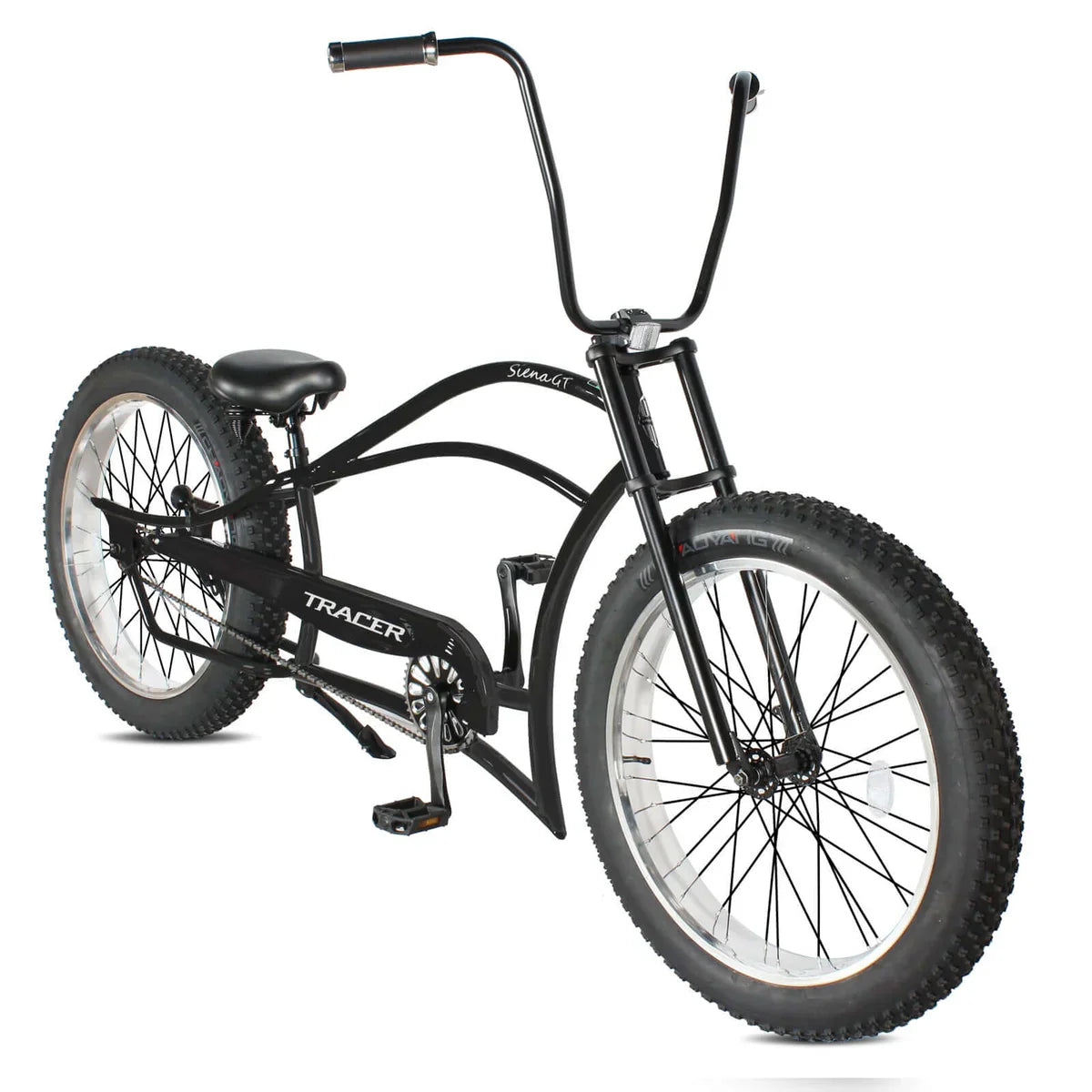 Tracer Siena GT 26'' Chopper Stretch Cruiser Fat Tire Bike Oversized Frame, Hi-rise Handlebar in 1 Speed/7 Speed