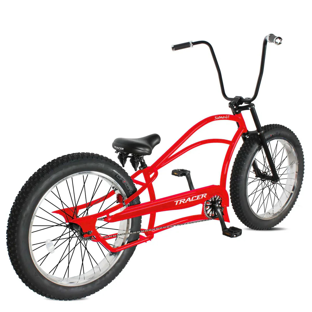 Tracer Siena GT 26'' Chopper Stretch Cruiser Fat Tire Bike Oversized Frame, Hi-rise Handlebar in 1 Speed/7 Speed